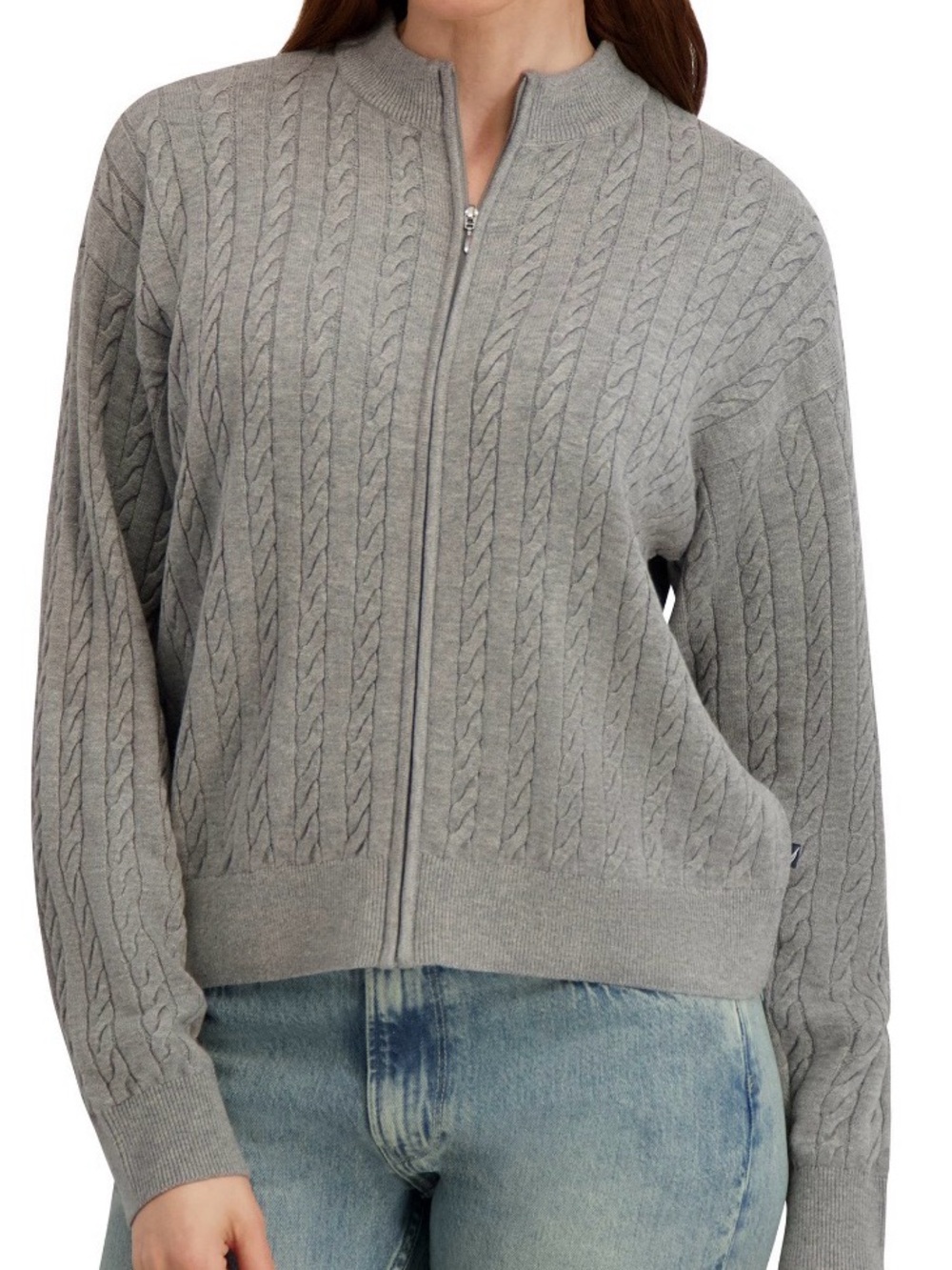 Nautica Jeans Women's Cable Knit
Full Zip Sweater